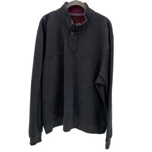 Orvis 1/4 Zip Fleece Gray Line Long Sleeve Pullover Men’s Size XXL